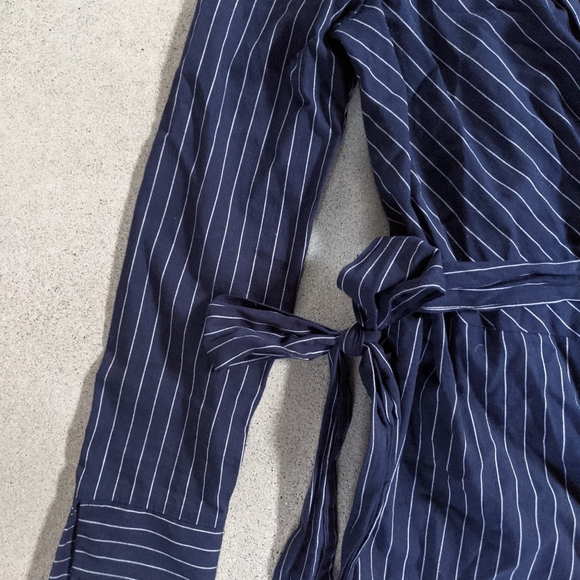 Dynamite navy pinstripe wrap top - Picture 5 of 5